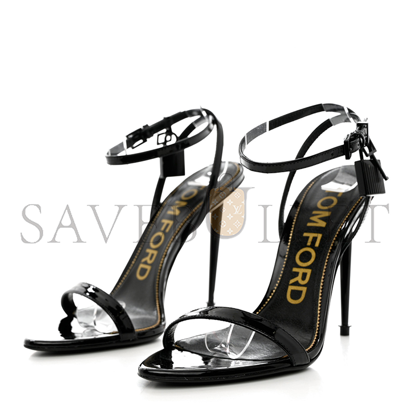 t0m F0rd patent padlock stiletto sandals w2272j